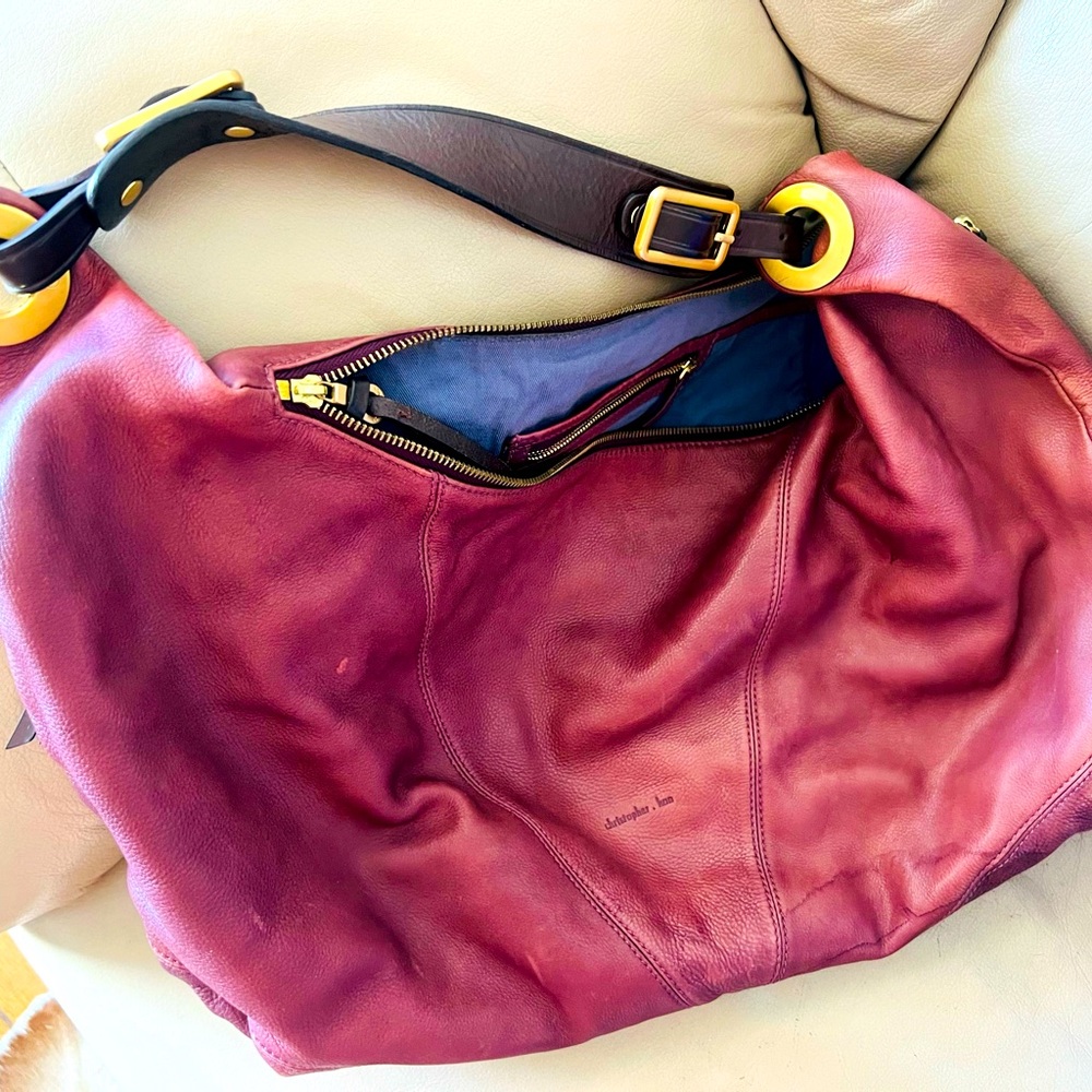Christopher Kan Wine Leather Hobo Bag